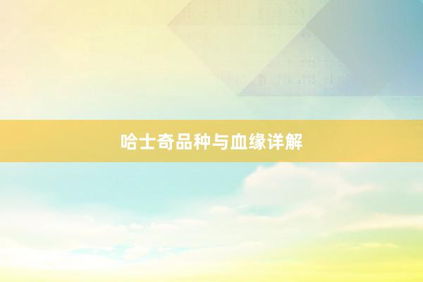哈士奇品种与血缘详解